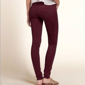 Burgundy red skinny jeans